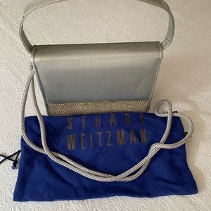- Vintage Stuart Weitzman Silver Fabric Evening Bag